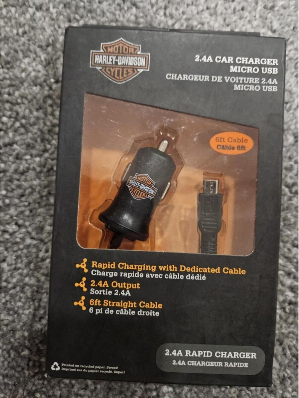 Harley-Davidson FONEGEAR 7782 2.4A  12-VOLT CAR CHARGER MICRO USB